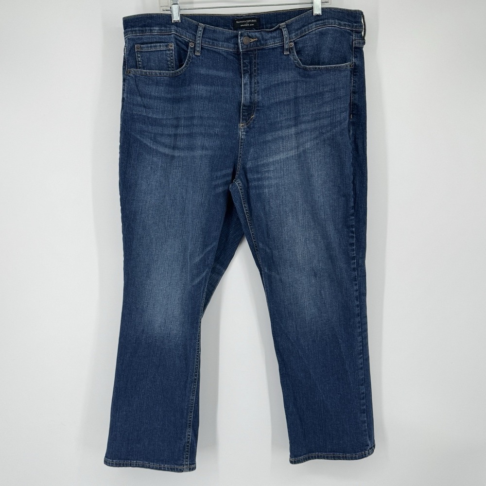 Banana Republic Womens Denim Jeans 34/18 Girlfriend Jean Dark Wash Straight Leg